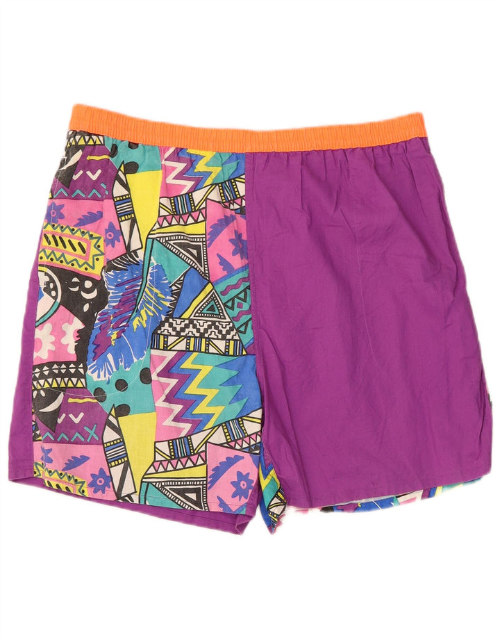 Pantaloni scurți vintage pentru bărbați, mediu W32, bumbac geometric geometric