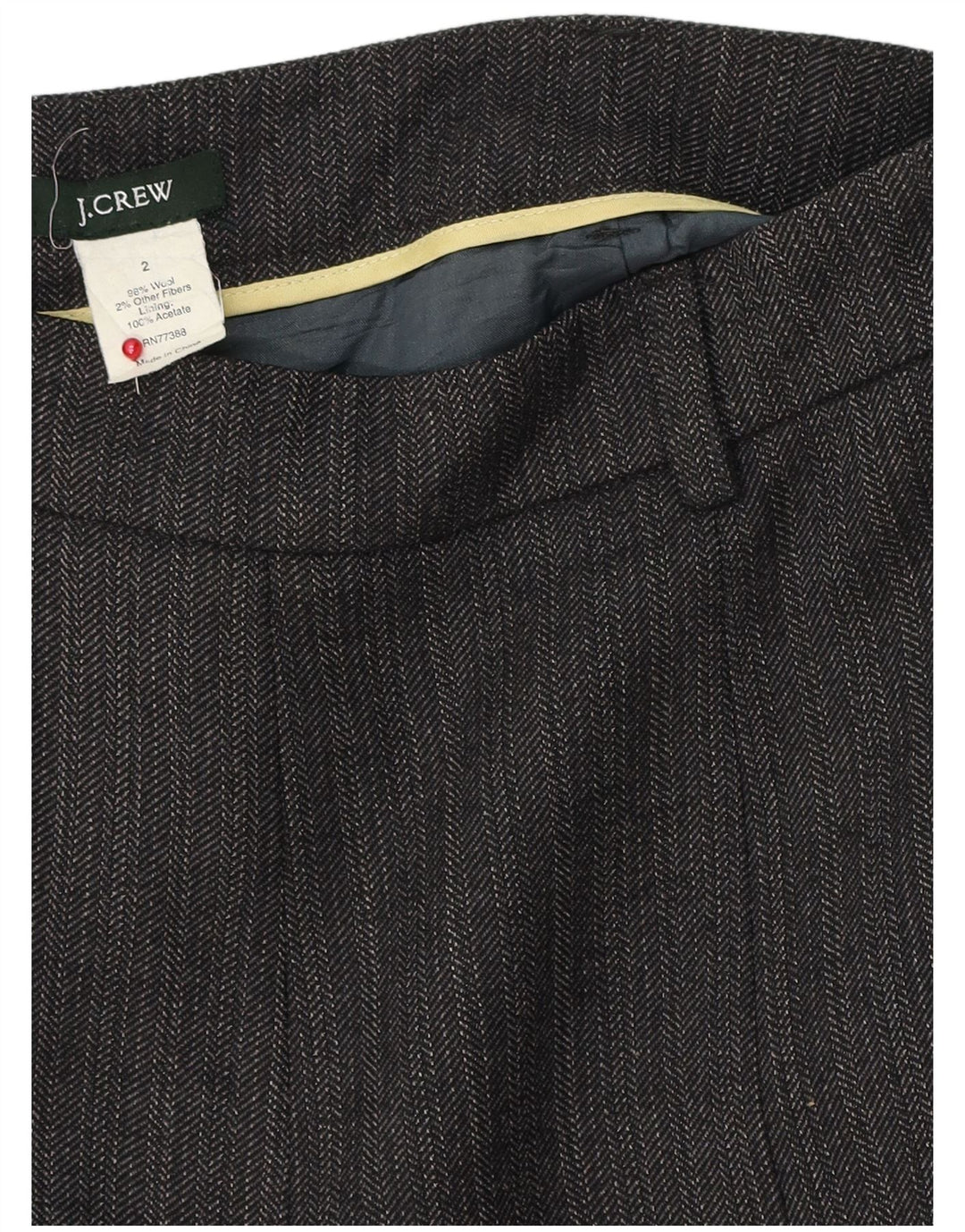 Fusta A-Line pentru femei J. Crew US 2 XS W28 Gri din Lână Herringbone