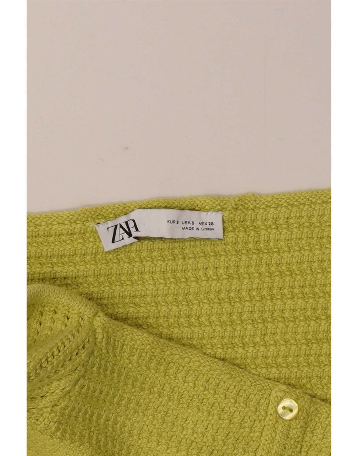 Top Crop tricot pentru femei Zara UK 8 Small Green