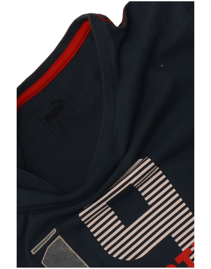 Tricou grafic Puma pentru băieți Top 13-14 ani bleumarin
