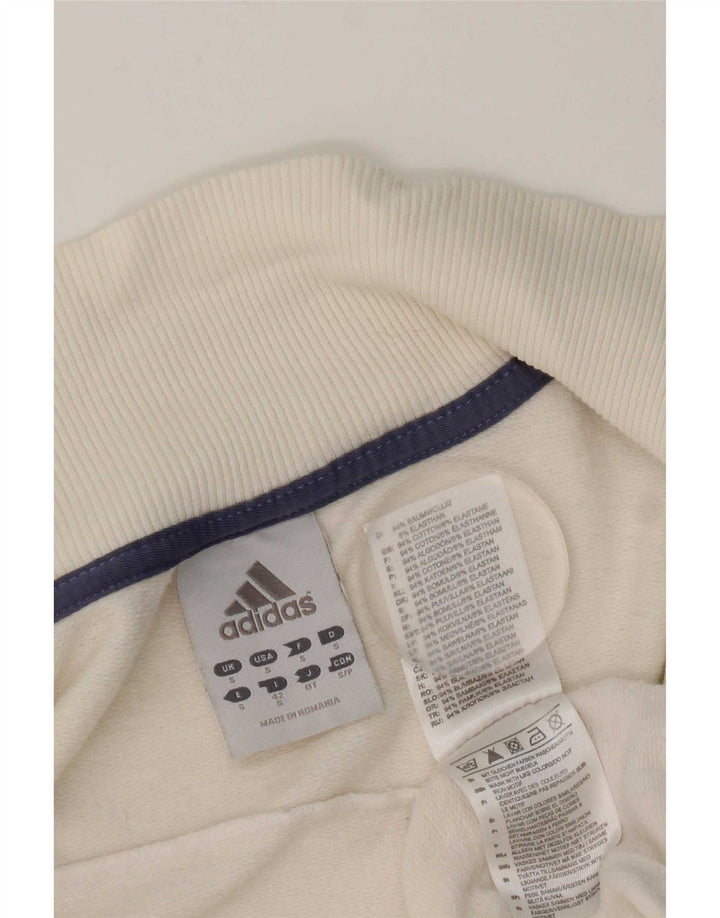 Jachetă de top pentru trening Adidas pentru femei, bumbac alb mic