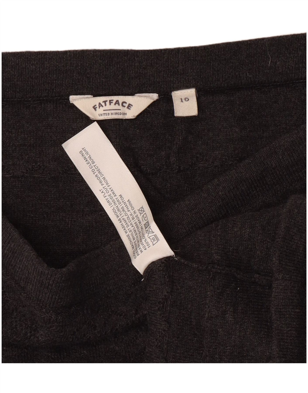 Fusta mini pentru femei Fat Face cu talie înaltă UK 16 mare W30 bumbac gri Clasic