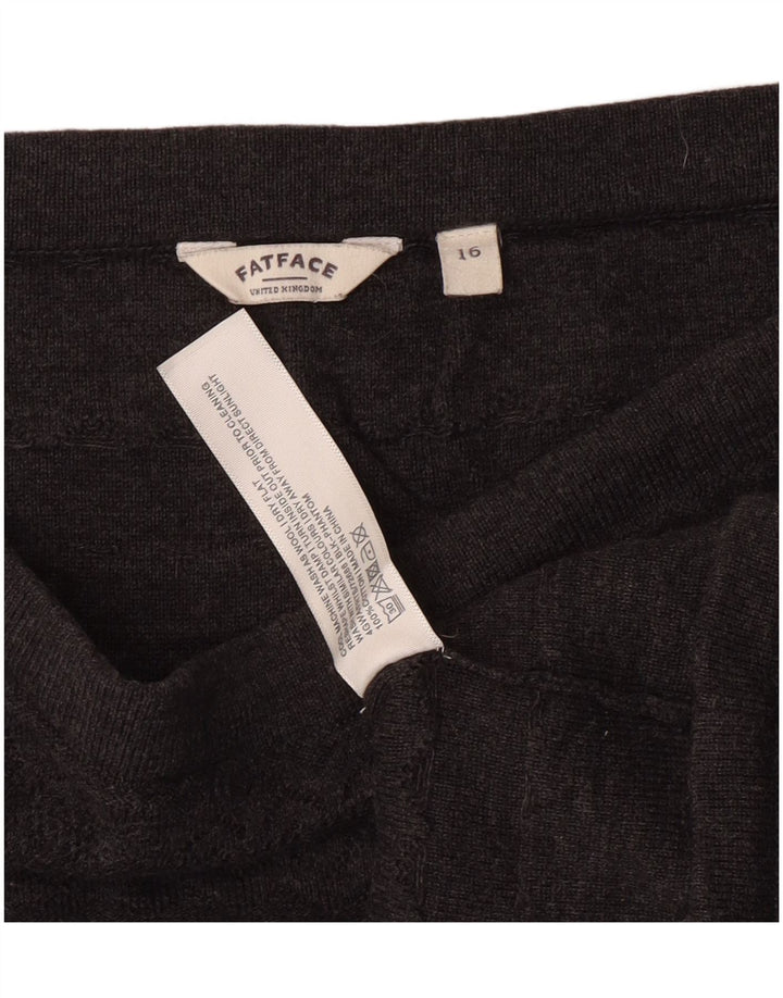 Fusta mini pentru femei Fat Face cu talie înaltă UK 16 mare W30 bumbac gri Clasic