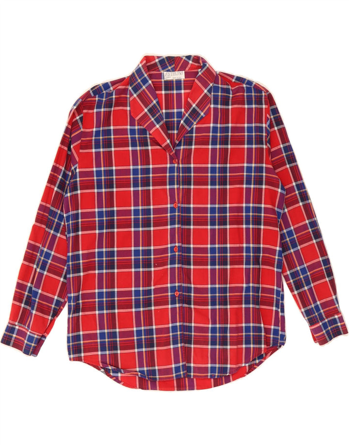 VINTAGE Womens Shirt UK 16 Large Red Check Vintage Vintage and Second-Hand Vintage from Messina Hembry 