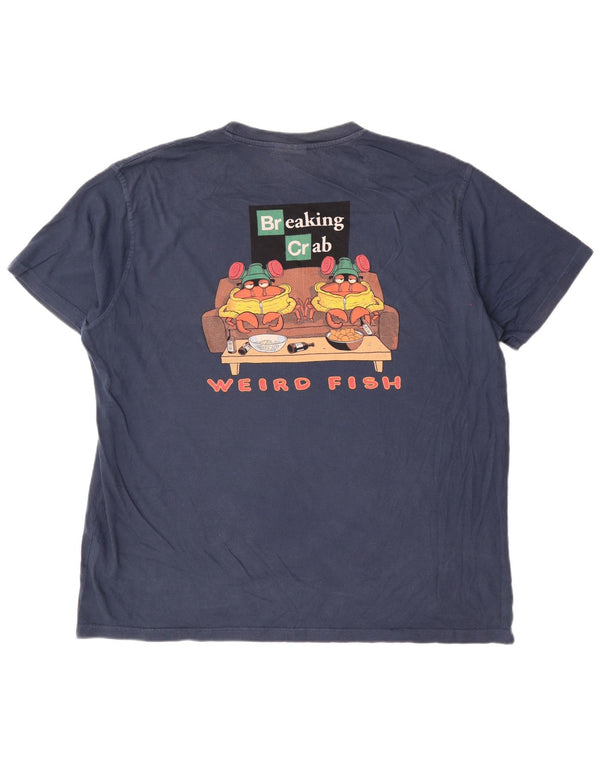 Tricou grafic pentru bărbați Weird Fish Top 2XL Bumbac bleumarin