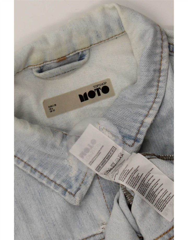 Topshop Jachetă de blugi pentru femei UK 10 Small Blue Bumbac