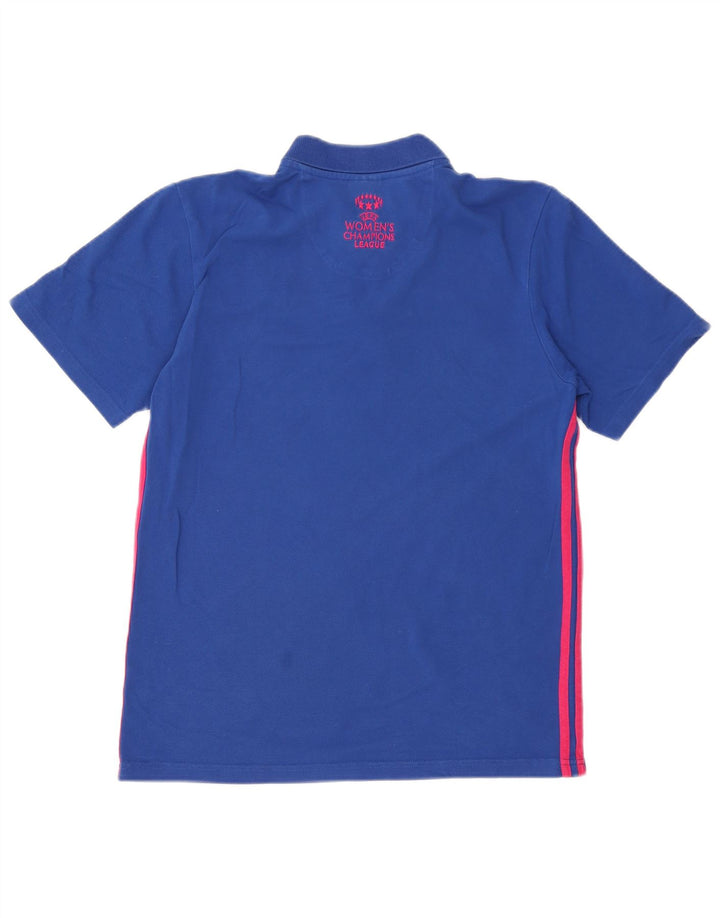 Tricou polo cu grafic pentru bărbați Adidas, bumbac albastru mediu