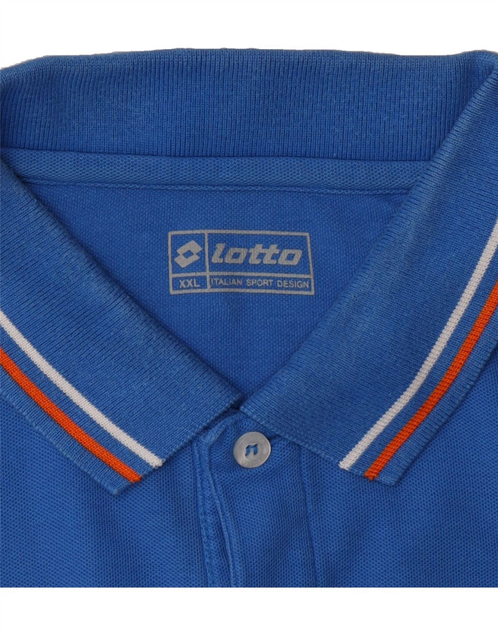 LOTTO Mens Polo Shirt 2XL Blue Vintage Lotto and Second-Hand Lotto from Messina Hembry 