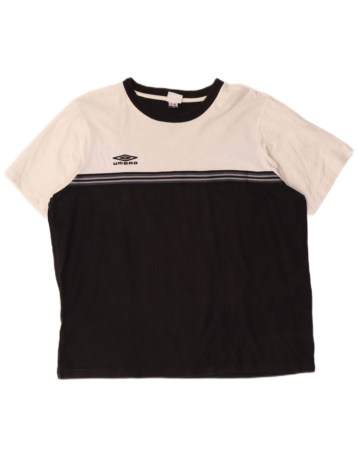 UMBRO Tricou Bărbați Top XL Negru Colorblock Bumbac
