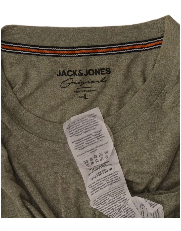 Tricou Jack & Jones pentru bărbați Top mare din bumbac kaki