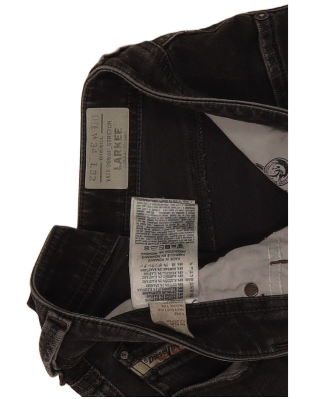 Diesel pentru bărbați Larkee Regular Straight Jeans W34 L32 bumbac gri