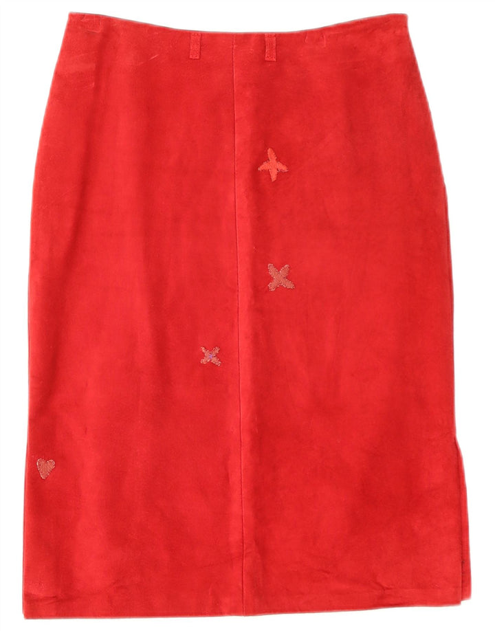 Fusta Midi Conbipel Femei din piele intoarsa IT 42 Medium W28 Piele Rosie