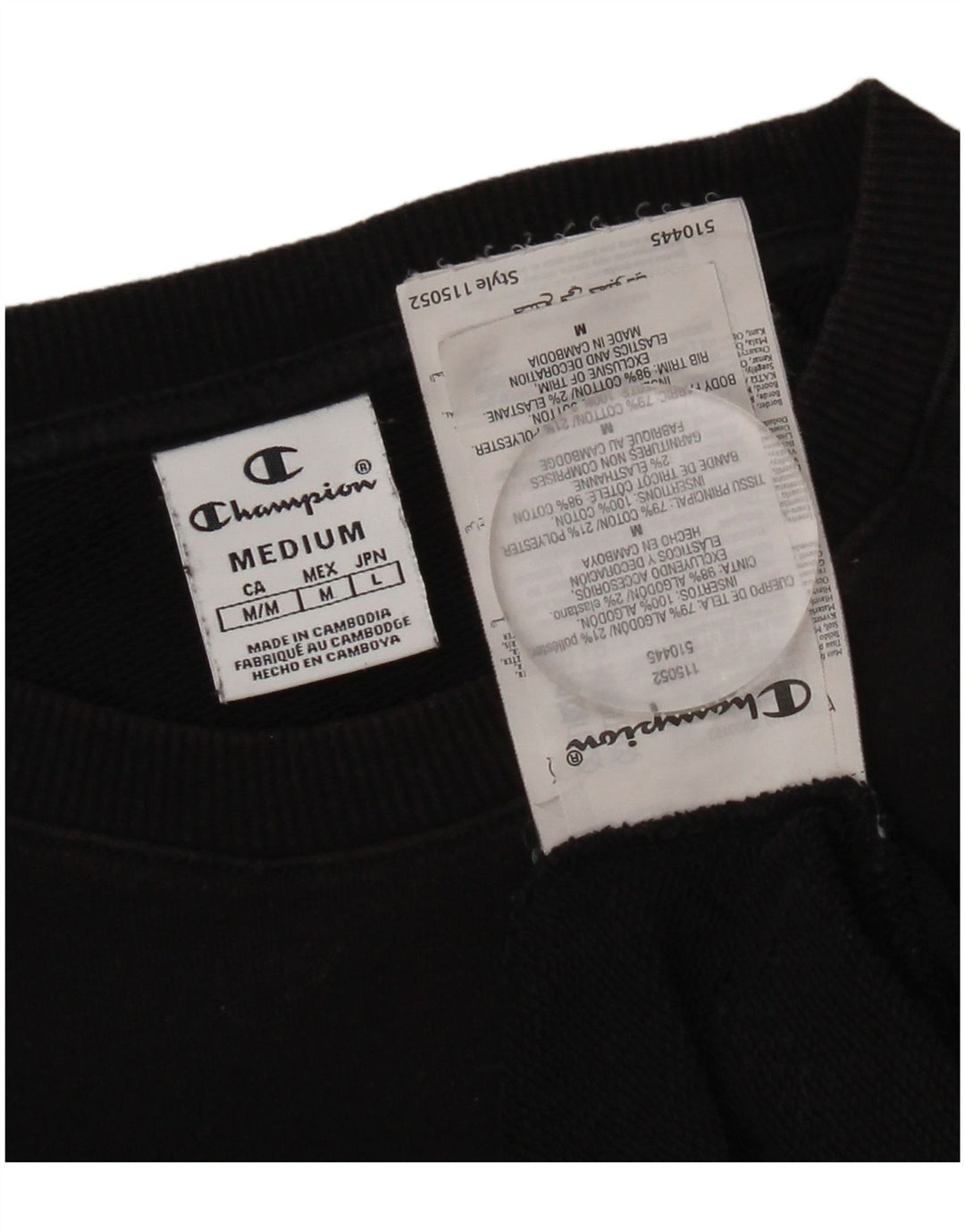 Pulover cu grafic pentru femei Champion UK 14 Medium Black Colorblock
