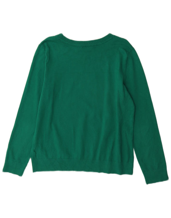 Pulover Tommy Hilfiger pentru damă, cu gât de barcă, din bumbac mare, verde, UK 16