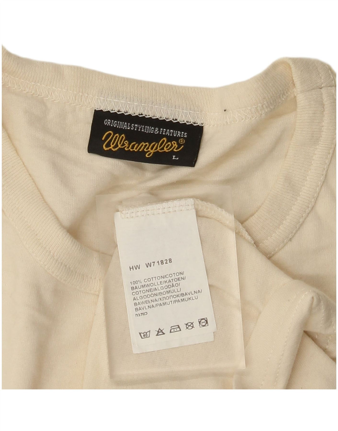 Tricou grafic pentru bărbați Wrangler Top mare din bumbac alb