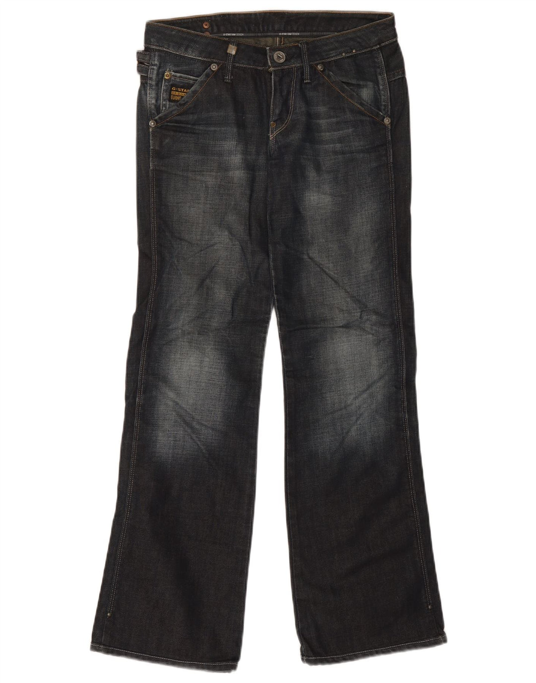 Blugi G-Star pentru femei Bootcut W25 L29 din bumbac colorblock bleumarin