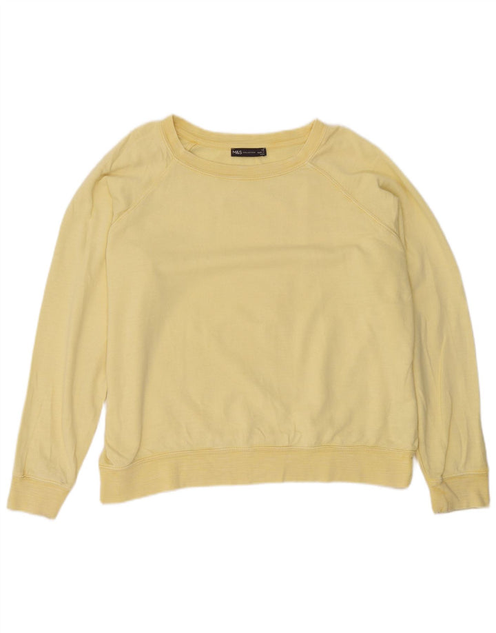 Pulover supradimensionat pentru femei Marks & Spencer, UK 18 XL, bumbac galben