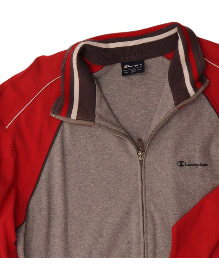 Jachetă de trening pentru bărbați CHAMPION, bumbac color bloc XL, gri