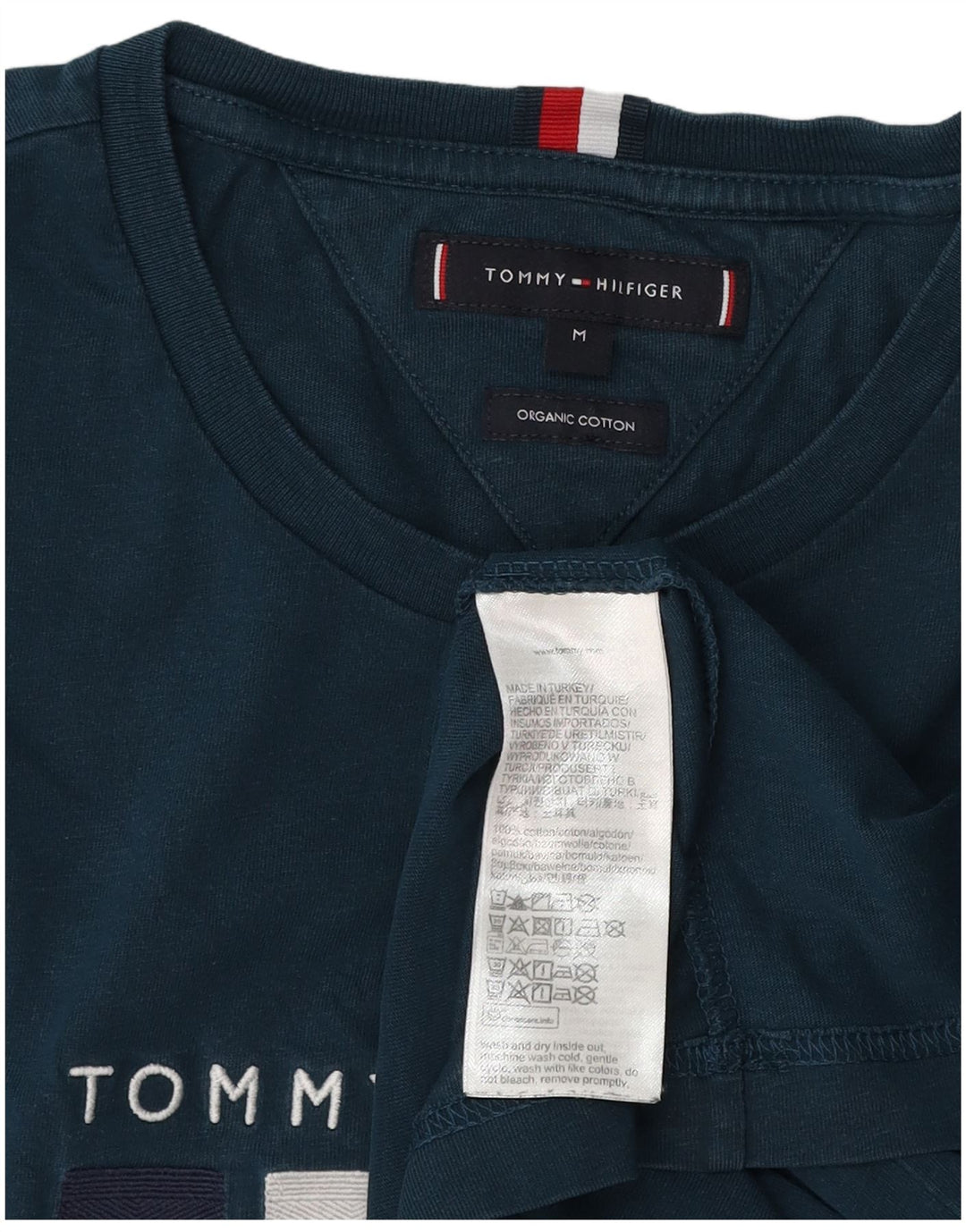 TOMMY HILFIGER Tricou grafic pentru bărbați Top mediu din bumbac bleumarin