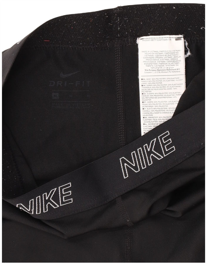 Leggings Nike Dri Fit Graphic pentru femei UK 12 Poliester mediu negru