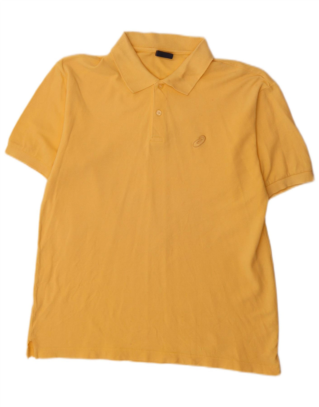 Tricou polo Asics pentru bărbați, bumbac galben mediu