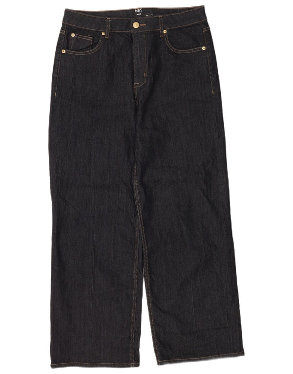 Blugi pentru femei Marks & Spencer cu picioare largi UK 14 mare W34 L28 bleumarin bumbac
