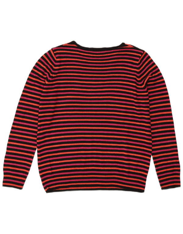 MARKS & SPENCER Pulover pentru damă cu gât de barcă, UK 14, mare, roz, cu dungi