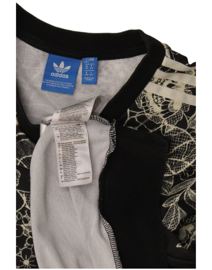 Pulover adidas pentru femei UK 12 Medium Black Floral Poliester