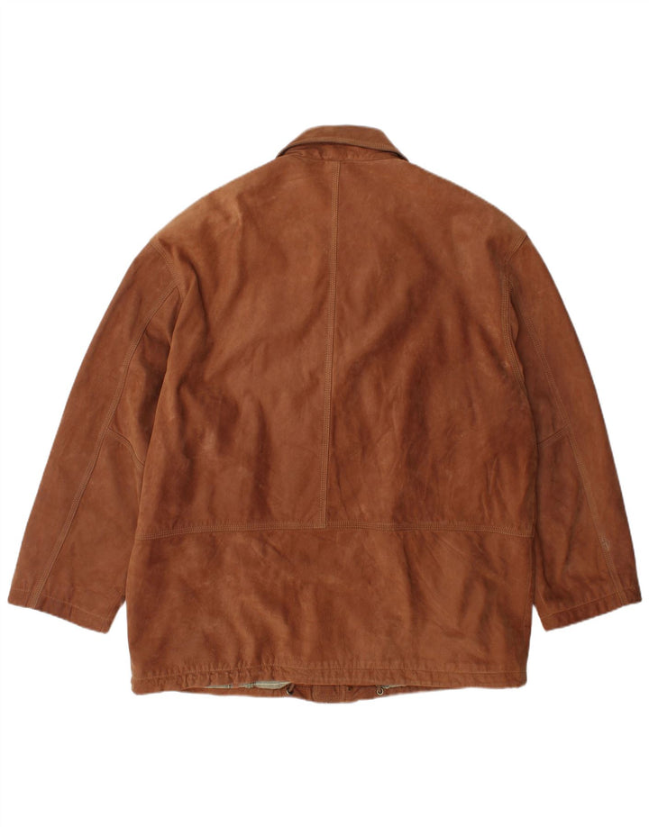 Giaccomo Larusso Jachetă pentru bărbați din piele intoarsa UK 42 XL din piele maro
