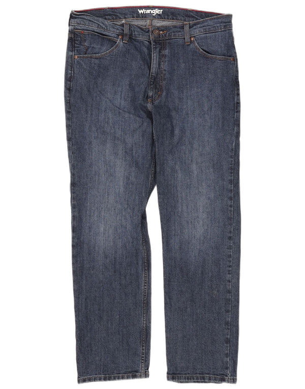 Blugi drepți Wrangler pentru bărbați W34 L30, bumbac albastru