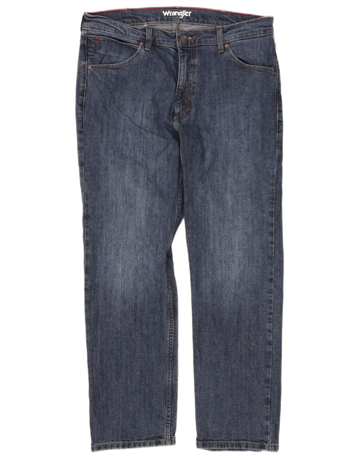 Blugi drepți Wrangler pentru bărbați W34 L30, bumbac albastru