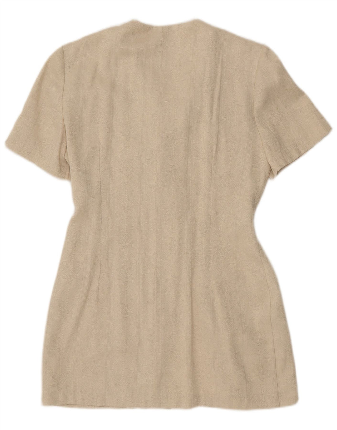 Jachetă vintage pentru femei cu mânecă scurtă cu paragate UK 8 Mic Bej Clasic