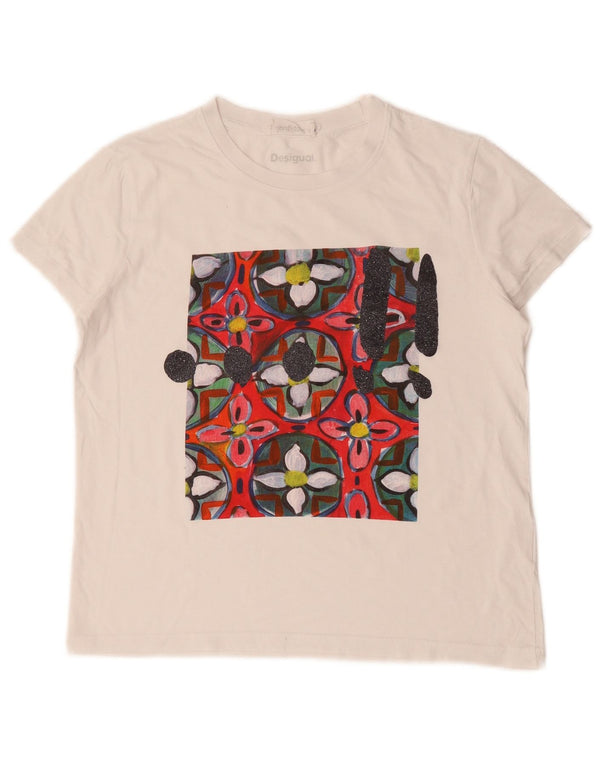 Tricou grafic Desigual pentru femei Top UK 12 Medium White
