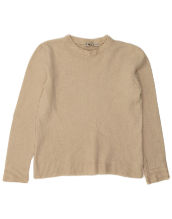 Pulover pentru damă Zara, cu gât turnut, UK 14 Medium Bej Cașmir