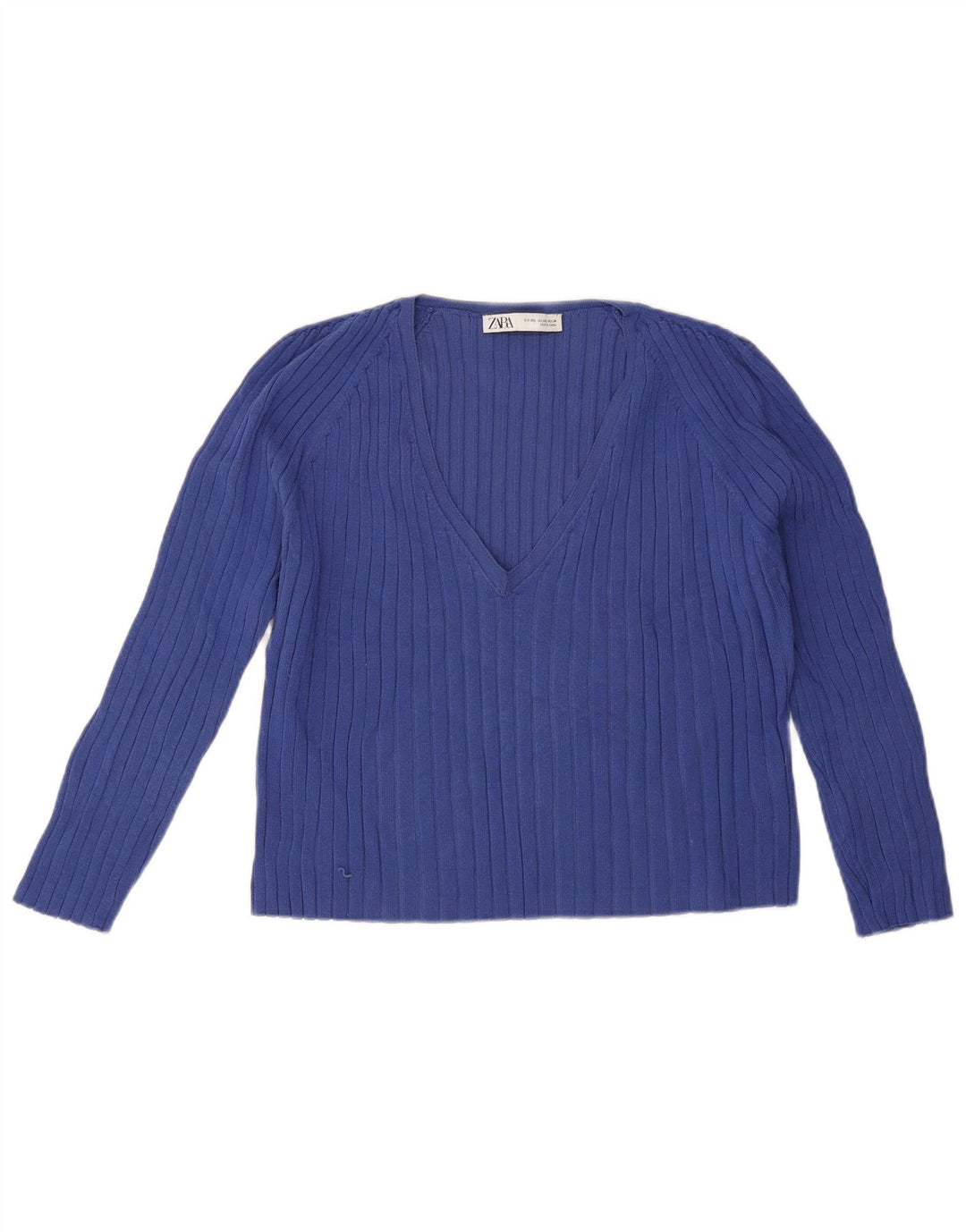 Top pentru femei Zara cu mâneci 3/4 UK 20 2XL Albastru Viscoză