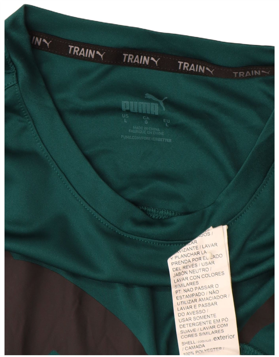 Tricou grafic PUMA pentru bărbați Top mare din poliester verde