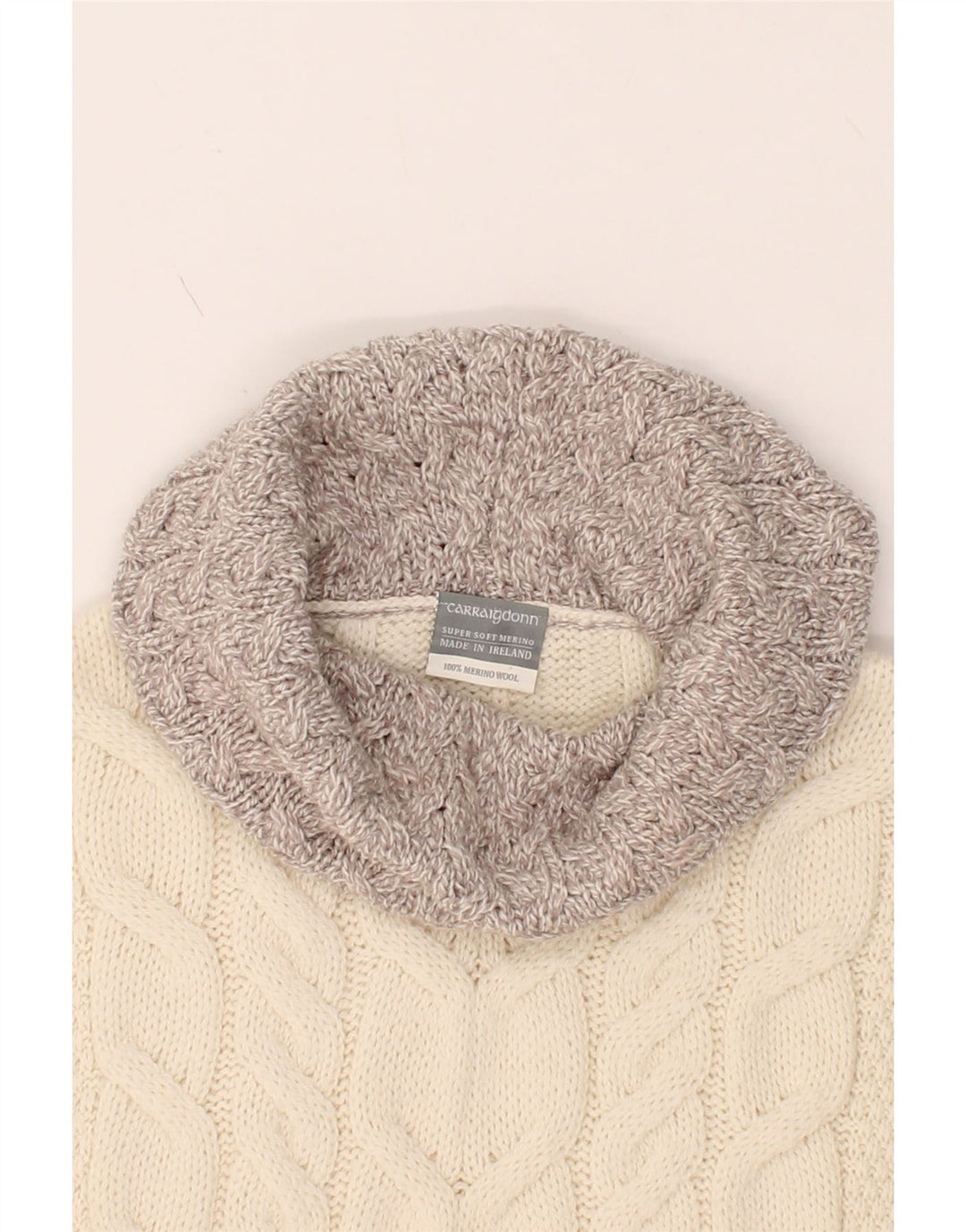 CARRAIG DONN Womens Roll Neck Jumper Sweater UK 14 Medium Off White Vintage Carraig Donn and Second-Hand Carraig Donn from Messina Hembry 