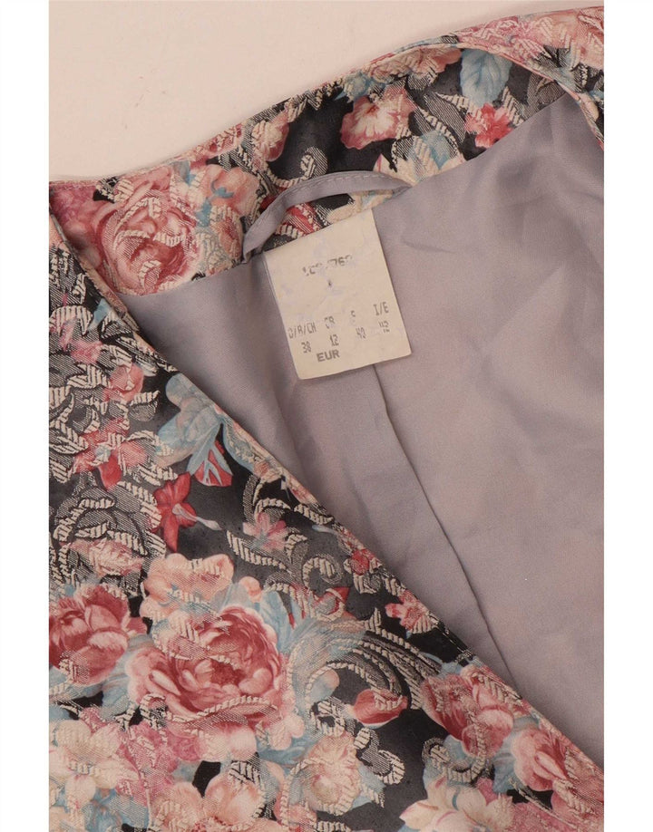 Jachetă vintage pentru femei crop blazer UK 12 Medium Multicolor Floral