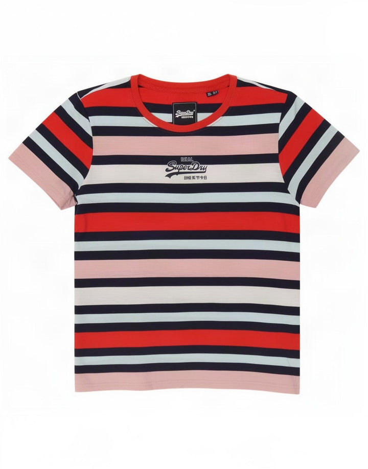 Tricou grafic Superdry pentru femei Top UK 12 Medium Multicolore Dungi