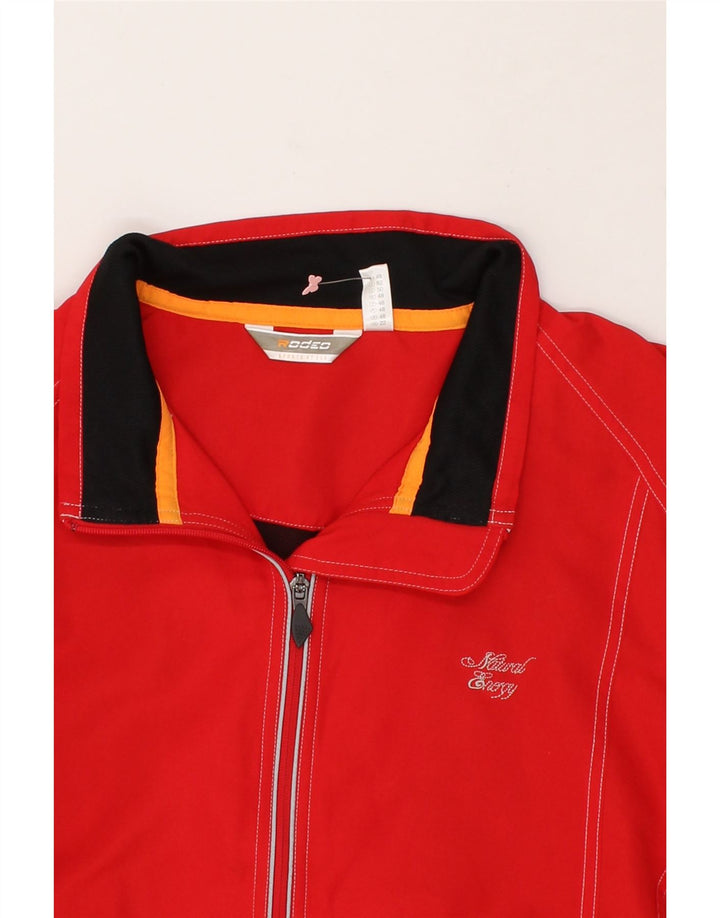 RODEO Womens Bomber Jacket UK 22 3XL Red Polyester Vintage Rodeo and Second-Hand Rodeo from Messina Hembry 