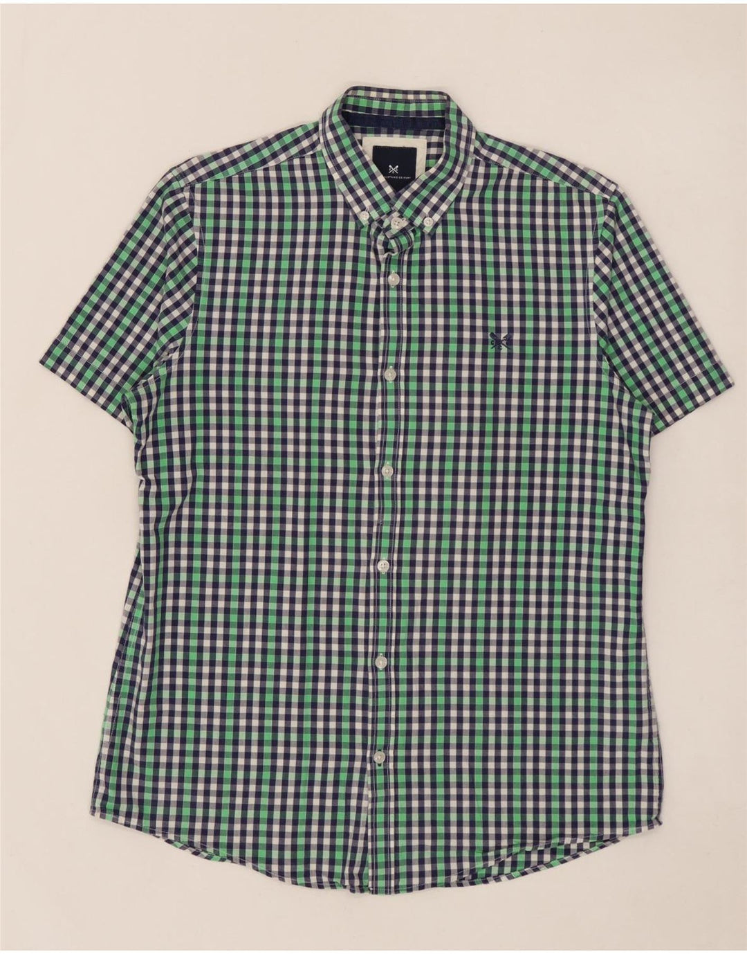 CREW CLOTHING Cămașă cu mânecă scurtă pentru bărbați, bumbac vichy multicolor mediu