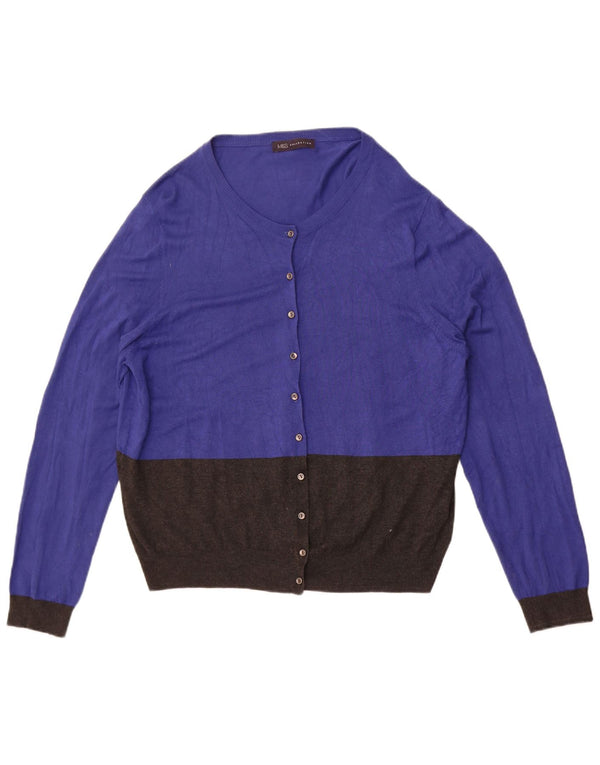 Pulover cardigan pentru femei Marks & Spencer UK 20 2XL Albastru Viscoză color bloc