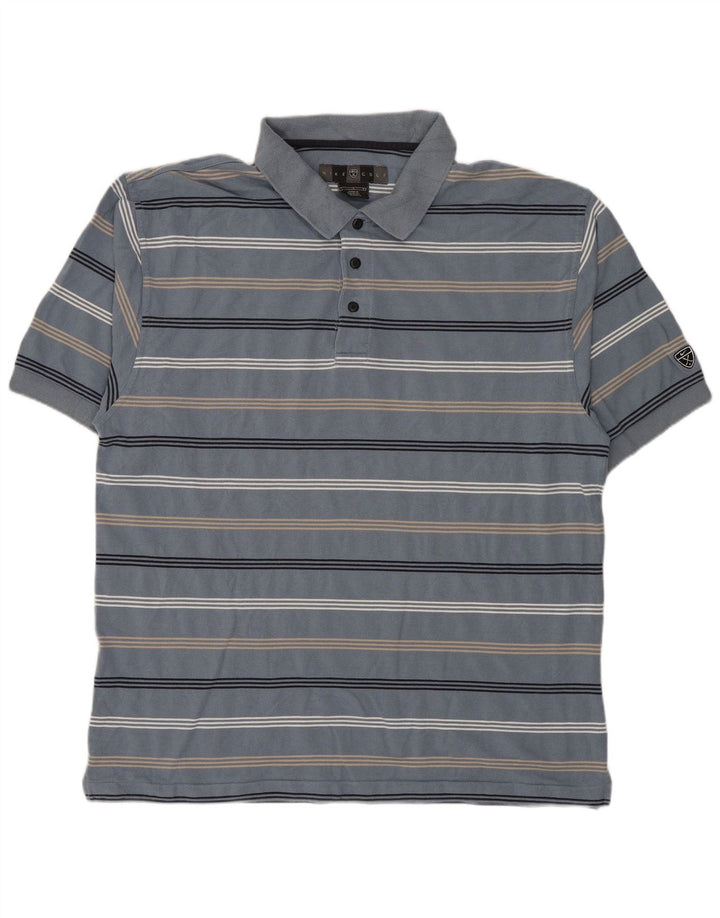 Tricou polo NIKE pentru bărbați, cu dungi mari, albastre