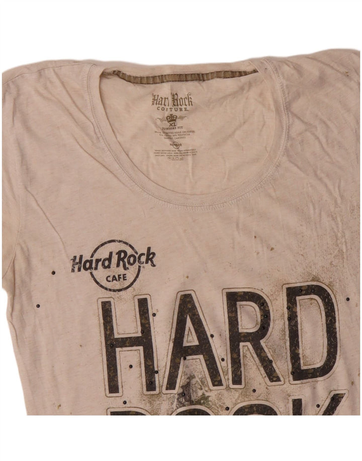 Tricou grafic HARD ROCK CAFE pentru fete din Londra Top 15-16 ani XL alb