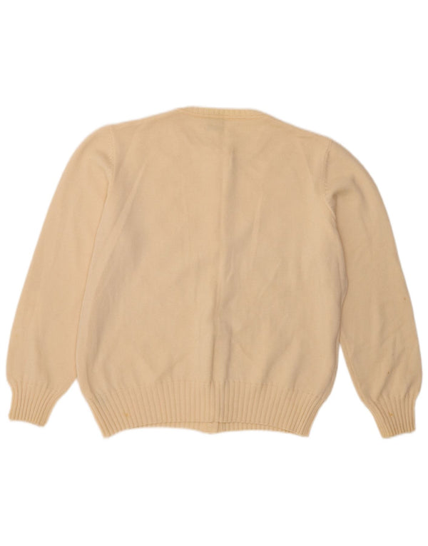 Pulover cardigan pentru femei Luisa Spagnoli UK 16 mare, bej, lână virgină