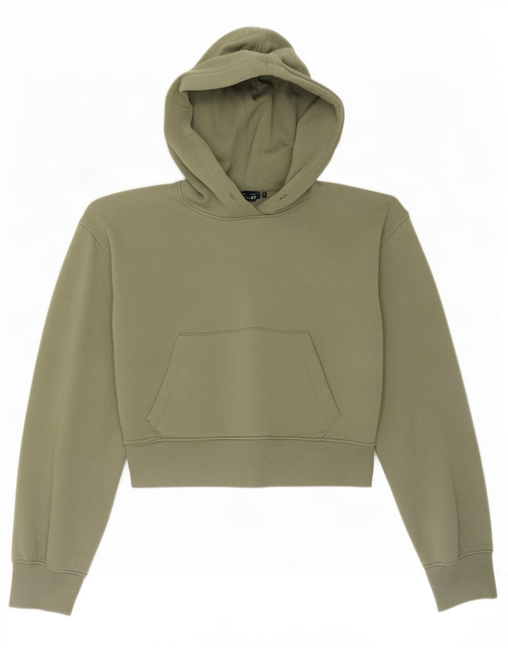 Pulover pentru damă Zara Crop Hoodie UK 10 Poliester verde mic