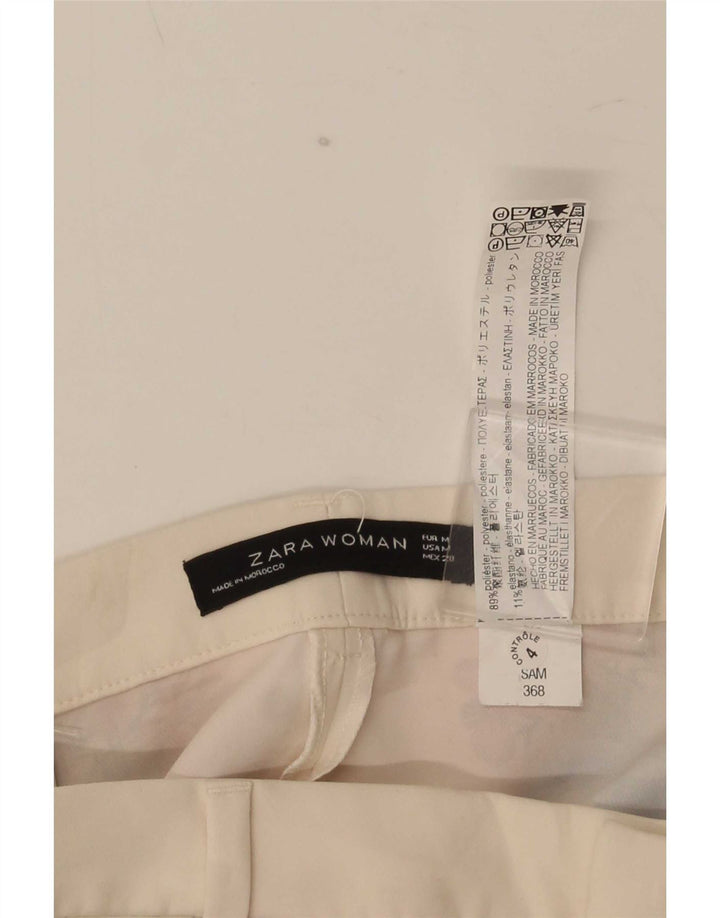 Pantaloni casual pentru femei Bootcut Zara Mediu L28 L32 Poliester Floral Alb