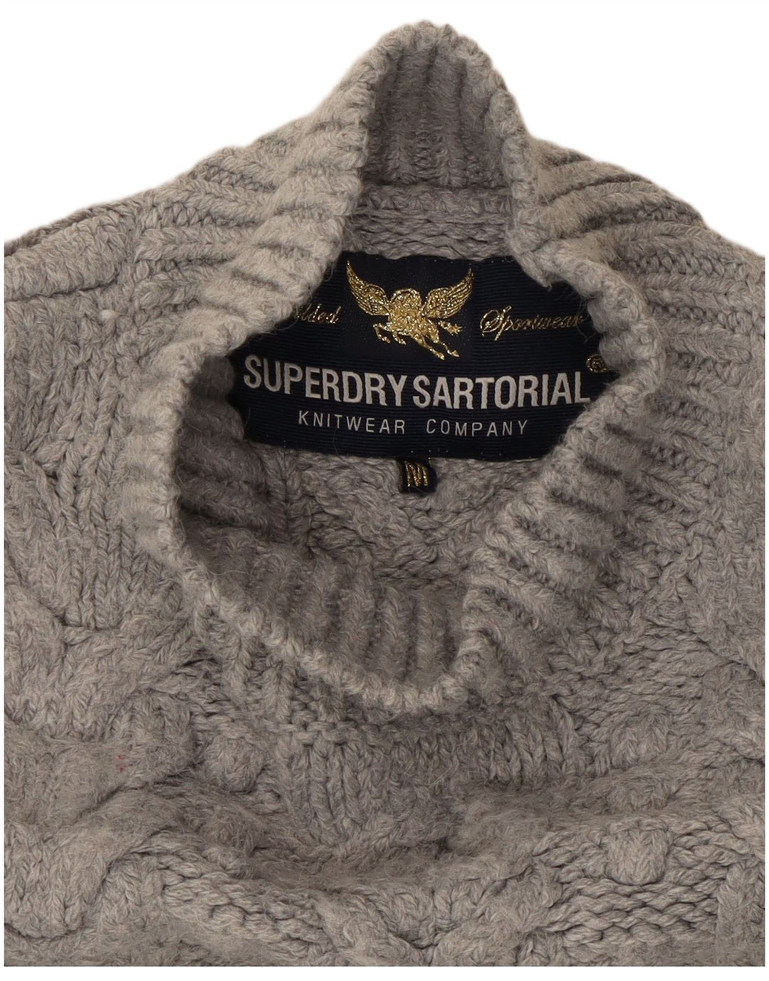 Pulover supradimensionat cu gât țestoasă Superdry pentru femei UK 14, gri mediu
