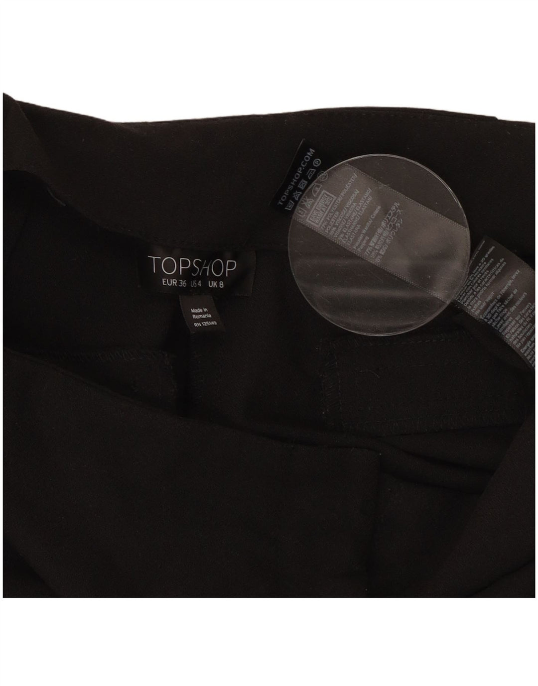 Pantaloni Capri Topshop pentru femei UK 8 Small W27 L22 Poliester negru