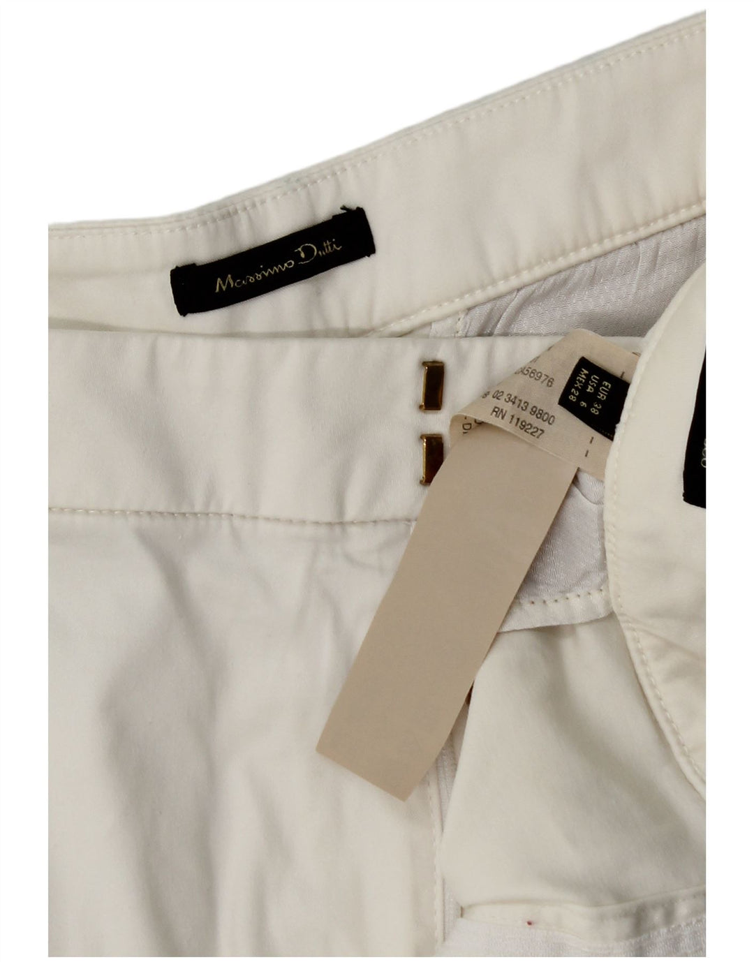 Pantaloni scurti chino Massimo Dutti pentru femei EU 38 Small W28 Bumbac alb